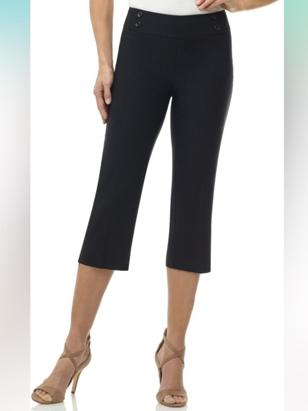 Rekucci women’s ease into comfort Capri with button detail size 8